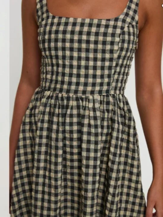 NWT CARTMEL CHECK GIGHAM MAXI DRESS 8 - Picture 3 of 3